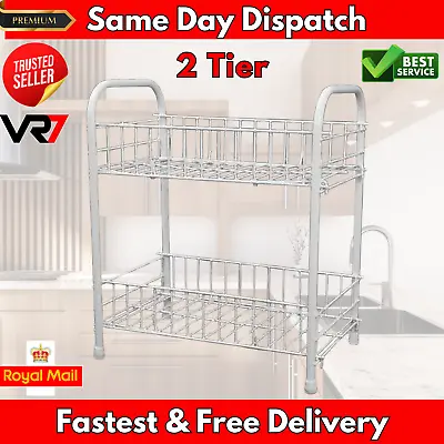 2/3/4 Tier Fruit Trolly Basket Rack Kitchen Storage Vegetable Cart With Wheels • £10.99