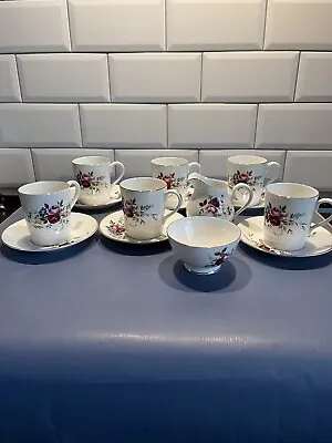 Coffee Set X 6 Cups Saucers Sugar & Cream Mayfair Bone China Floral • £18