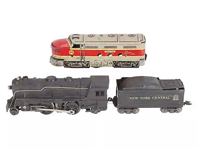 Marx Vintage O Gauge 999 2-4-2 Steam Locomotive & Tender And 81 Monon Diesel • $75.74