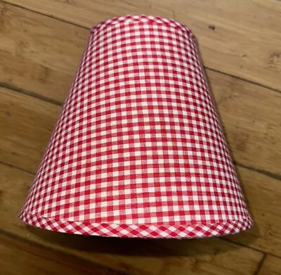 LAURA ASHLEY - Red Gingham Ceiling - Lamp Shade • £20