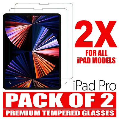 For Apple  IPad Pro 12.9 11 Air 5 Air 4 Air 3 2 Mini 6 Screen Protector Glass • $12.90