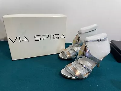 Via Spiga Vamerie Ankle Strap Sandal Silver Size 8 • $35