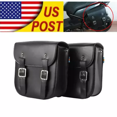 Black Side Saddle Bags Pannier Luggage Saddlebags For Yamaha V Star 650 950 1300 • $60.96