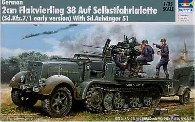 Trumpeter 01523 1:35 Sd.Kfz.7/1 Half-Track With 20mm Flakvierling 38 (Early Vers • £35.99