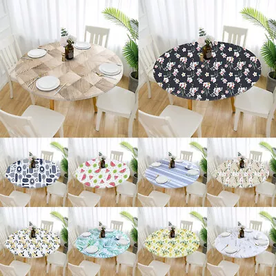 $17.04 • Buy Elastic Tablecloth Waterproof Oilproof Round Dining Protector Table Cover Cloth