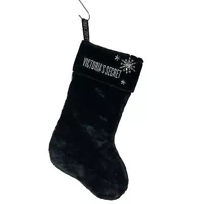 NWT Victoria's Secret 2019 Christmas Stocking Black Plush With Rhinestone • $19.86