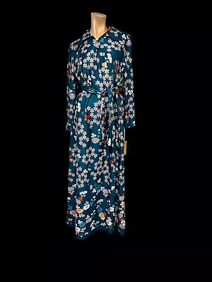 B. Altman & Co By Yves Jennet Floral Maxi Dress Waist Tie Vintage New Deadstock • $79.99