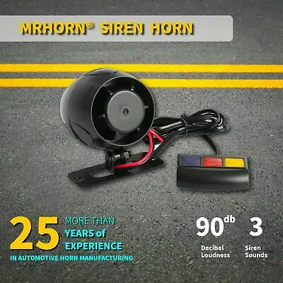 3 Sound Car Warning Alarm Fire Siren Horn Loud Tone Speaker Motorcycle Us • $13.88