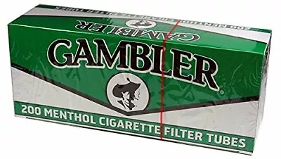 Gambler Green Menthol King Size RYO Cigarette Tubes 200ct Box (5-Boxes) • $30.71