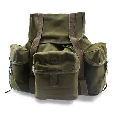 US ARMY STYLE POUCH HAVERSACK BACKPACK BAG US M14 Waterproof Canvas BAG ARMY GRE • $59.99