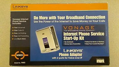 $30 • Buy Linksys PAP2  VOIP  Adapter SIP Gateway 2 Phone Ports  NEW & Unlocked Vonage 
