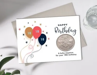 18th Birthday Card - 2006 - Lucky Sixpence Gift Keepsake With Choice Of Envelope • £3.19