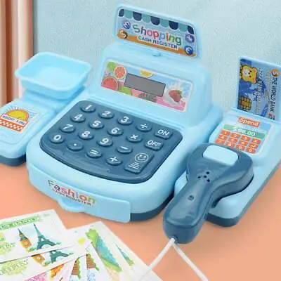 Kids Simulation Cash Register Toy Checkout Till Sound Working Scanner Shopping • £11.59