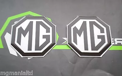 MGF MG F  2x Front & Rear Black On Silver Badge Inserts New Mgmanialtd.com • £9.99