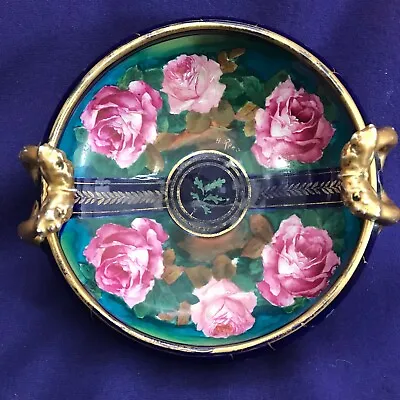 Antique Habsburg Austria Large Red Rose Habsburg Porcelain Bowl Signed H Reno • $85