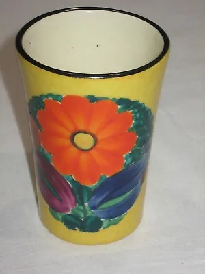 PAI 260 Antique J Mrazek Pottery Peasant Art Czechoslovakia Yellow Floral Mug • $23