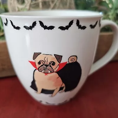 Milly Green British Design Coffee Mug Halloween Count Pugular Pug Dog Puppy • $17.99
