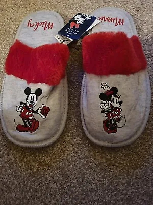 Ladies Girls Disney MINNIE MICKEY Mule Slippers Size Medium 38/39 UK 5/6 New • £12