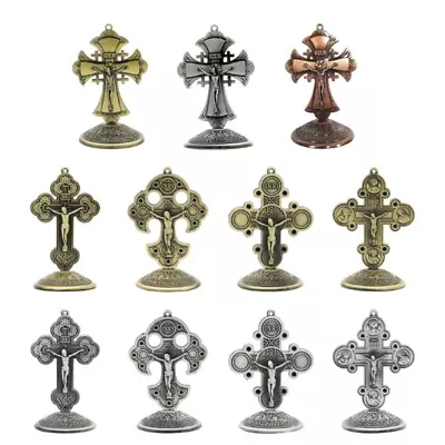 VintageMetal Standing Crosses Decoration For Home Office Decor Church Ornaments • $17.75