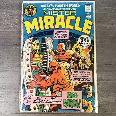 MISTER MIRACLE #4 (1971) - Low Grade - 1ST APPEARANCE OF BIG BARDA - JACK KIRBY! • $34.99