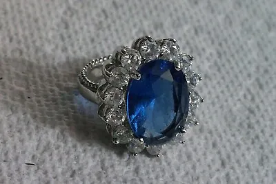 Vintage Fashion Jewelry KJL Design Royal Rhinestone Blue Simulated Sapphire • $45