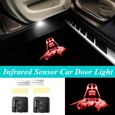 $18.04 • Buy 2Pcs LED Car Door Red Star Wars Darth Vader Logo Welcome Projector Shadow Lights