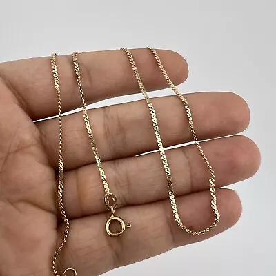 Solid 9ct 375 Yellow Gold Fine S SERPENTINE LINK Women’s 42cm Necklace. 2.8g • £129.99