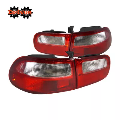 For 92-95 Honda Civic EG Hatchbach 3Dr Si Red Clear Tail Lights OE Style • $124.99