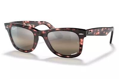 RayBan Wayfarer RB2140F 1334G3 52-22 Pink Havana Silver Grey Chromance Polarized • $298.30