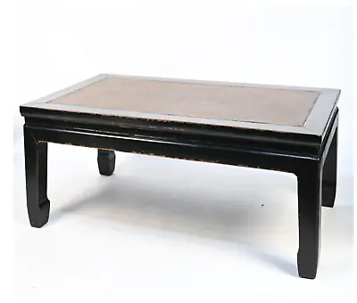 Large Faux Rattan-Top Ming Dynasty Style Rectangular Coffee Table  • $2450