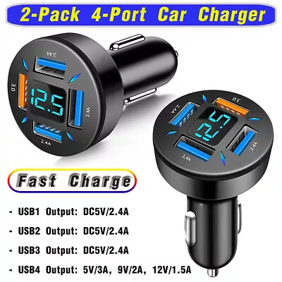 2X Multi 4 Port USB Fast Charge Car Charger Adapter For IPhone 6 7 8 Plus SE 3rd • $9.99