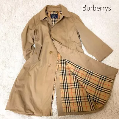 Burberry Trench Coat Honey Beige Nova Check Size M Men's AUTHENTIC • $116.88