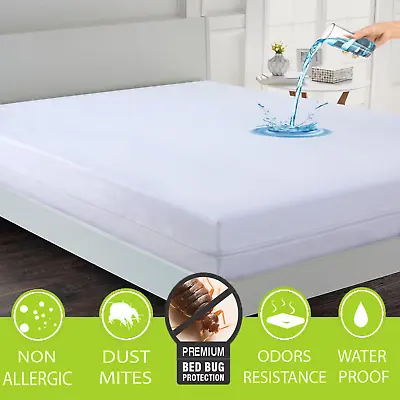Waterproof Mattress Cover Protector 360° Full Encasement Total Anti Bed Bug Zip • £5.49