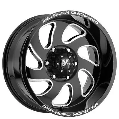 4ea 22  Off Road Monster Wheels M07 Gloss Black Milled Rims(S42) • $1689