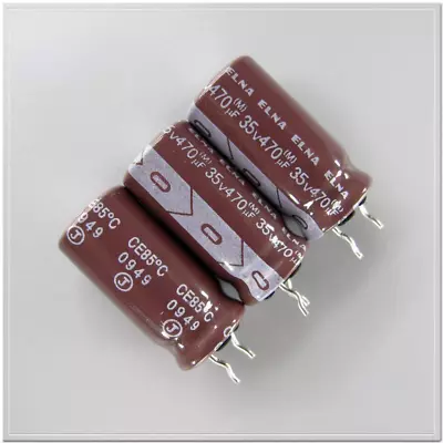 ELNA RA2 Series 470uF/35V Electrolytic Capacitor 10X21mm Short Foot For Audio • $3.11