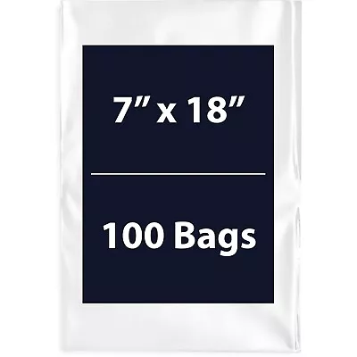 7  X 18  100 Bags 2Mil Flat Open Top Plastic Packaging LDPE Clear Poly Bags • $25.98