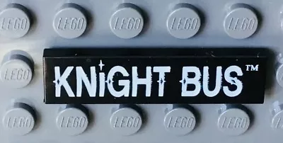 Lego Minifig Black KNIGHT BUS Tile 1x4 - Harry Potter White Letter Pattern 4755 • $2.48