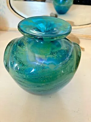 Mdina 1970s Pulled Ear Glass Vase Michael Harris Signed Mdina • $93.38