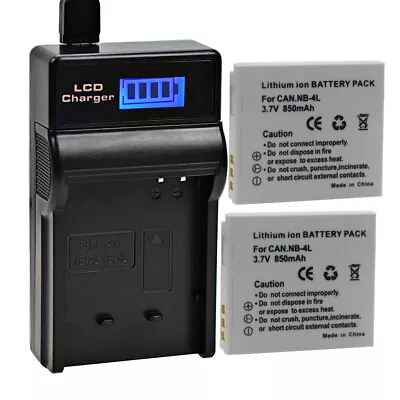 2 Battery For NB-4L Canon IXUS 115 HS 117 HS 130 220 HS 230 / 255 HS+USB Charger • $26.39