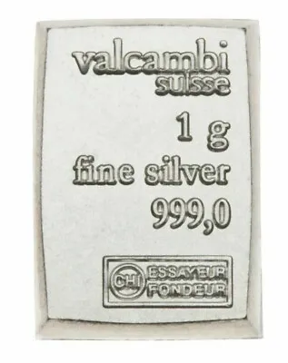 £3 • Buy 1 Gram  Silver Bar  From  Valcambi Suisse Combi Bar   .999 Purity  New