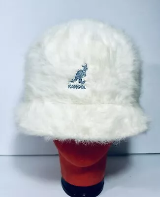 Kangol White Silver Lahinch Furgora Bucket Hat Medium • $35