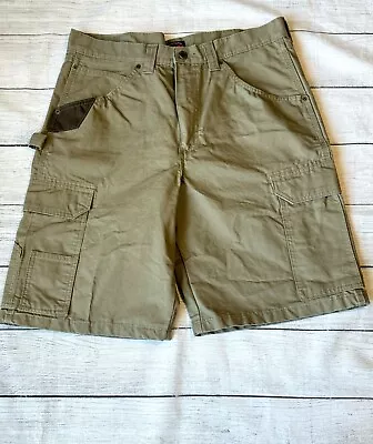 Wrangler Workwear Riggs Men's 34 Cargo Carpenter Shorts Khaki Green Utility • $13.15