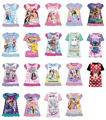 Girls Disney Character Nightgown Nightwear Pyjamas Long Nightie Nightdress • £7.29