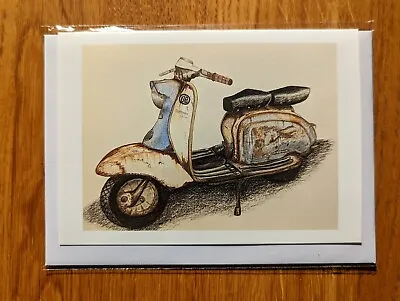 Lambretta Series One Scooter Greetings Or Birthday Card Blank Inside • £3