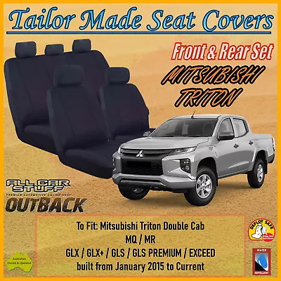 $198.97 • Buy Canvas Seat Covers For Mitsubishi Triton MQ/MR Double Cab From 01/2015 - Current