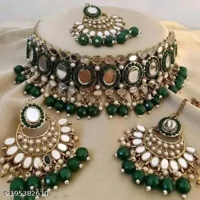 $31.34 • Buy Indian Bollywood Gold Plated Kundan Choker Bridal Necklace Earrings Jewelry Set