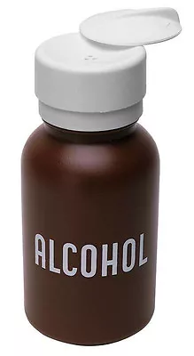 MENDA Lasting-Touch Round Brown Plastic Dispenser Bottle 8 Oz Pump ALCOHOL USA • $11.99