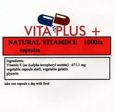 £10.99 • Buy NATURAL VITAMIN E 1000iu 120 Capsules ANTIOXIDANT CIRCULATION SKIN HAIR HEART