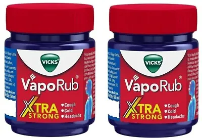 Vicks Xtra Strong Vapo-Rub Balm For Fever Headache Nose_Blocking (Pack Of 2) • $13.99