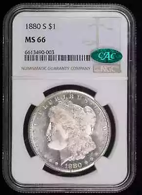1880 S Morgan Silver Dollar NGC MS-66 CAC CAC • $426.49